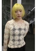フェイスレイヤーミニボブレイヤーレモンイエローグリーンカラー