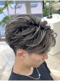 熊本メンズカット フェザーパーマ ホワイトメッシュ MEN'S HAIR