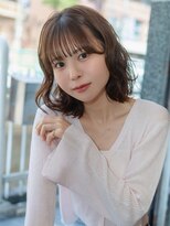 ベレッタ 楠葉店(veretta.)&nbsp;大人ボブ/ニュアンスパーマ/ブラウンベージュ/耳掛けアレンジ