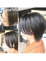 ディーリンク 南橋本店(HAIR MAKE DLINK) 伸ばし途中のブルーヘア