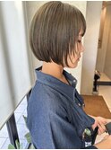 コンパクトボブ　名古屋ボブ　マットグレージュ　西田