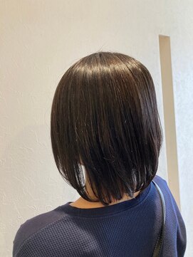 エヌアンドエー 春日部東口店(hair shop N&A) 髪質改善ケアカラー ミディアム内巻きボブ 小顔カット