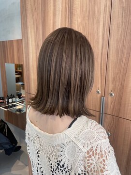 ガリカ 博多(Gallica) <長まなみ>ブリーチなしダブルカラーでつくるオリーブベージュ