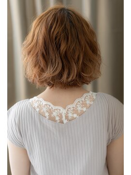 カバーヘア イヴ 戸頭店(COVER HAIR EVE) ハイトーンカラー抜け感小顔かきあげボブパーマY戸頭20代30代