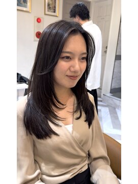 ロンドアベニール 北千住(Lond avenir) ミニウルフレイヤーカット顔周り前髪韓国ミディアムロング北千住