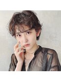 ハンサムショートプードルパーマオレンジブラウン