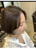 【グレージュボブ】前髪なし