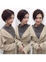 ビューブルー 亀戸錦糸町(VIEW BLUE)&nbsp;暗めカラーグランマッシュショートボブくせ毛髪質改善 縮毛矯正