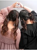 双子ヘア☆ペアセットツインアレンジヘアメイクヘアセットヘアメ