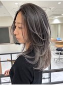 ハイライトバレイヤージュダブルカラーレイヤーカット20代30代