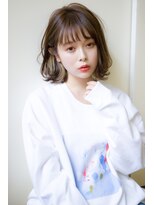 ライリー(riley)&nbsp;外ハネボブ×藤井オリジナル大人のベージュイヤリングカラー