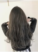 オリーブグレージュ×ラフウェーブ