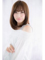 ミック ヘアアンドメイク アップ 駒込店(miq Hair&Make up)&nbsp;艶カラーでリッチ感◎シースルーバングワンカールロブヘアc1