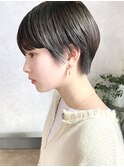 大人かわいい小顔ひし形耳かけショートボブ黒髪渋谷原宿神宮前