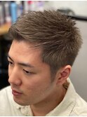 【ツーブロック、アッシュグレー】