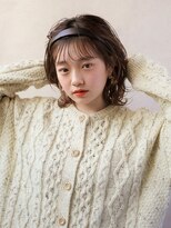 ノーチェ(noce)&nbsp;グレーベージュ/レイヤーロング/前髪パーマ/アッシュブラック