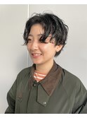 ハンサムショート　ニュアンスパーマ