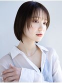 フェイスレイヤー美髪顎ラインボブ切りっぱなしボブ大人女子