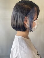 ジプソ(Gypso Hair salon)&nbsp;【 ミニボブ × ネイビーピアスカラー 】