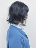 ＊くせ毛風ボブくせ毛カット顎ラインボブ耳かけボブ大人ボブ30代