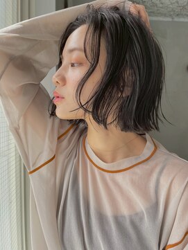 ロア ヘアーコーディネート 三条烏丸店(LoRE hair coordinate) くびれヘアハイライトカラーミルクティーグレージュセミロング