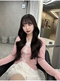 博多美容室/韓国ヘア/艶カラー/流れる顔周り/