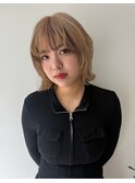 髪質改善×夏カラーボブスタイル韓国風ハイトーンデザインカラー