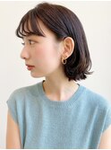 ミディアムレイヤー、外ハネボブ、グレージュ、脱白髪染め☆