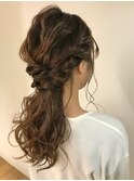 ゆるふわ編み込みダウンテール