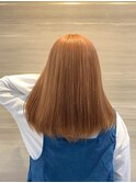 ミディアム/大人ガーリー/前髪パーマ[ハイライト/フルバング