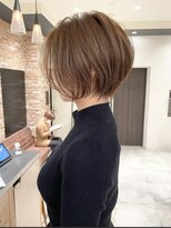 大人可愛い小顔ひし形クビレ丸みボブ20代30代40代大人ショート