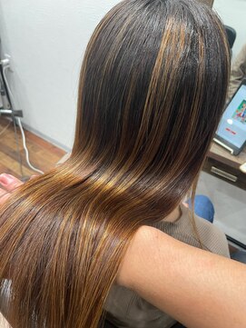 スリアン(sourian) ハイライト縮毛矯正×髪質改善