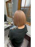 イメチェンハッシュカットフルバング似合わせレッドブラウン