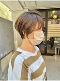 ショートボブマッシショート/前髪/イメチェン/グレージュカラー