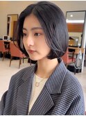 ボブルフ/ワンレン/小顔ヘア/黒髪/髪質改善/韓国風/ヘアセット