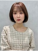 イメチェン/似合わせカット/フルバング/レッドブラウン/中野