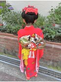 日本髪で7歳の七五三