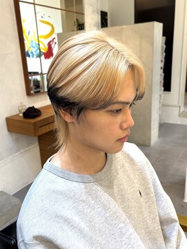 ジゼラ(GISELA) メンズウルフ ミルクティーベージュ エンドカラー