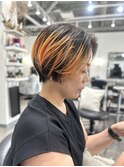 ショート×オレンジデザイン