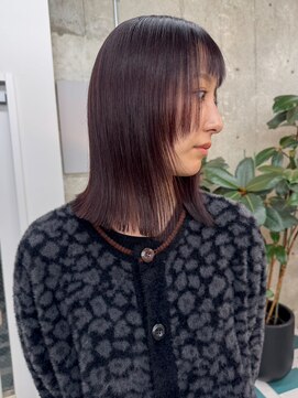 ミディアム/ボブ/レイヤーカット/ダブルカラー/ブリーチ/栄k114