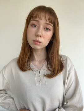 COVER HAIR ACADEMY 北浦和【カバーヘア アカデミー】北浦和西口店【4/6 OPEN(予定)】 オン眉ペールオレンジストレートレイヤーp1北浦和20代30代40代