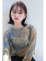 ムウ 難波(MOU) ボブクールショート前髪イメチェンピンクベージュ30代40代50代