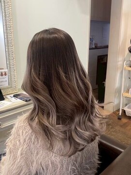 エクファ ヘア リゾート 大津 瀬田店(ex-fa hair resort) イメチェン/ピンクベージュ/アンブレラカラー/前髪/大津/瀬田