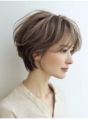 似合わせショートボブ白髪ぼかし脱白髪染め30代40代50代60代♪