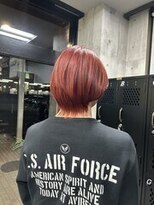 アンビシャス 清瀬店(ambitious) メンズマッシュウルフカットダブルカラーレッド