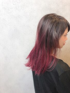 ヘアサロンM 新宿 グラデ×ワインレッド