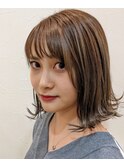 ハイライトミックス   ミディアムヘア