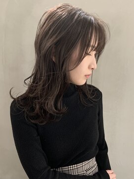 オリンテ バイ レシッド 表参道(orente by rcid) 韓国風斜めバングくびレイヤーロング×グレーべージュグレージュ