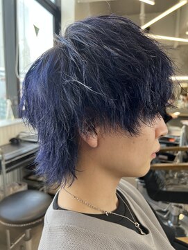 エイト 池袋店(EIGHT ikebukuro) ネイビーブルーウルフカット