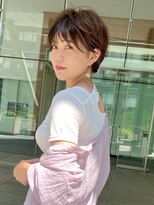 ジアン バイ ミルボン NU茶屋町+(GIEN by milbon)&nbsp;シースルー/大人/前髪あり/似合わせ/ショートボブ/ミルクティー